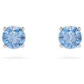 Stilla Attract stud earrings Round cut, White, Rhodium plated